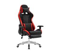 YKMYXZ, Silla ergonómica for computadora Gamichair Racioffice con respaldo alto, silla de escritorio de cuero sintético con reposacabezas y soporte lumbar, reposapiés, sillas ergonómicas for videojueg
