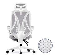 YKMYXZ, Silla Gamiraci giratoria Zero con Respaldo Alto for Juegos, Silla de Oficina for PC, Soporte Lumbar Ajustable/Estructura Blanca, Red Azul(White Frame Gray Net)