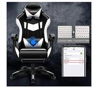 YKMYXZ, Silla Zero, Silla de computadora de Cuero Gamiraci con Respaldo Alto, Silla de Oficina Ajustable con reposacabezas y Lumbar/Negro(Black and White)