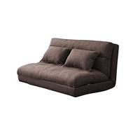 YKMYXZ sofá pequeño， Sofá Cama Perezoso, sofá de Suelo con Respaldo Ajustable de 5 Posiciones y Dos Almohadas for Sala de Estar y Dormitorio(Brown)