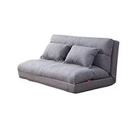 YKMYXZ sofá pequeño， Sofá Cama Perezoso, sofá de Suelo con Respaldo Ajustable de 5 Posiciones y Dos Almohadas for Sala de Estar y Dormitorio(Light Grey)