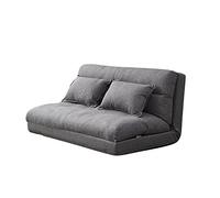 YKMYXZ sofá pequeño， Sofá Cama Perezoso, sofá de Suelo con Respaldo Ajustable de 5 Posiciones y Dos Almohadas for Sala de Estar y Dormitorio(Dark Grey)