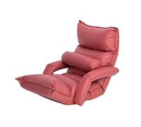 YKMYXZ sofá pequeño， Sofá de Piso Ajustable con reposabrazos y Almohada, sillón reclinable Plegable Acolchado de 42 Posiciones, Esponja de Alta resiliencia(Red)