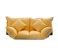 YKMYXZ sofá pequeño, Sofá Perezoso Ajustable, sofá Cama de Suelo de 42 Posiciones, colchón de Suelo de 160x112cm for Sala de Estar y Dormitorio(Yellow)