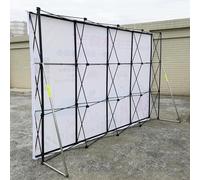 YKMYXZ， Soporte de Fondo emergente for Exteriores, Soporte de Pancarta Plegable, Marco for póster publicitario(2.3m(7.5ft) Hx3.05m(10ft) L)