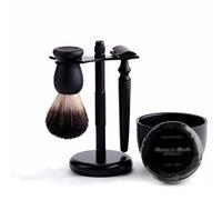 YKMYXZ, Soporte for maquinilla de afeitar Prácticos soportes for brochas de afeitar for hombres, juego clásico de 6 piezas de soporte for brochas de afeitar negras, jabonera de doble cara, herramienta