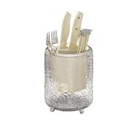 YKMYXZ, Soporte multifuncional for utensilios, palillos, tenedores y cuchillos, giratorio 360°(Transparent)