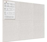 YKMYXZ Tableros de corcho grandes 6 a 12 piezas, alternativa a los azulejos pared fieltro, paneles autoadhesivos, alfileres for anuncios oficina y escuela(Tan)