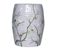 YKMYXZ Taburete de cerámica con diseño de Flores y pájaros, Taburete Decorativo de jardín, Adecuado for jardín, Patio, césped, hogar Interior y Exterior(Purple)