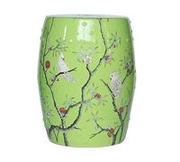 YKMYXZ Taburete de cerámica con diseño de Flores y pájaros, Taburete Decorativo de jardín, Adecuado for jardín, Patio, césped, hogar Interior y Exterior(Green)