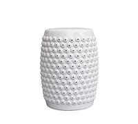 YKMYXZ Taburete de cerámica Perforado Hueco de Estilo Chino, Taburete Redondo Creativo en la Sala de Estar, Mesa Auxiliar for Cambiar Zapatos.(White)