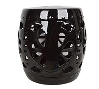 YKMYXZ Taburete de Tambor de cerámica Hueco Grande, Taburete de sofá de Sala de Estar, Silla de Estudio, decoración de mesita de Noche.(Black)