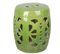 YKMYXZ Taburete de Tambor de cerámica Hueco Grande, Taburete de sofá de Sala de Estar, Silla de Estudio, decoración de mesita de Noche.(Green)