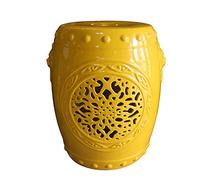 YKMYXZ Taburete Decorativo de jardín, Mesa Auxiliar portátil, Taburete de cerámica Hueco for Exteriores, Taburete Familiar, Adecuado for terraza, terraza, Patio Trasero(Yellow)