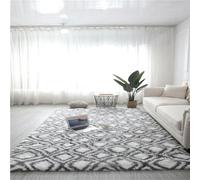 YKMYXZ Tapete para silla para suelos de alfombra, antideslizante, moderno, suave, peludo, decorativo, lavable, largo, de felpa, para dormitorio, comedor, decoración del hogar (cuadrado blanco, 100 x