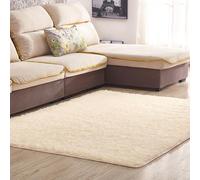 YKMYXZ Tapete para silla para suelos de alfombra, mullido, no se desprende, para sala de estar, dormitorio, estilo minimalista de lujo, para sala de estar, alfombra de felpa (color crema, 120 x 160