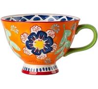 YKMYXZ taza, Taza de cerámica gran capacidad for beber, diseño personalizado, for el desayuno en casa, 420 ml(Grey)
