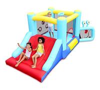 YKMYXZ, Valla de seguridad Casa de rebote Casa de rebote inflable Fiesta temática Aro de baloncesto Juego de fútbol