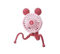 YKMYXZ Ventilador recargable USB, ventilador for cama de cochecito de bebé, ventilador retráctil silencioso con Clip, miniventilador portátil Variable, ventilador de escritorio de oficina(Pink)