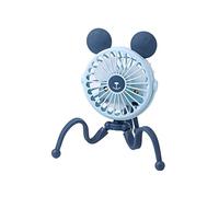 YKMYXZ Ventilador recargable USB, ventilador for cama de cochecito de bebé, ventilador retráctil silencioso con Clip, miniventilador portátil Variable, ventilador de escritorio de oficina(Blue)