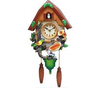 YKMYXZ Wall Clock， Reloj de Pared Cuco Estilo Chalet a Pilas con péndulo y Sensor luz(B)