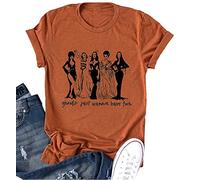 Ykomow Ghouls Just Wanna Have Fun - Camiseta vintage para mujer, diseño de fantasmas doradas, para Halloween, Naranja Quemado, M