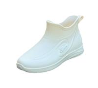 YKPAVV Women's Rain Water Shoes Top Rubber Shoes Casual and Fashionable All Outdoor Work Fishing Car Washing Kitchen Non Overshoes Rain S Zapatos de mujer, beige, 36 EU