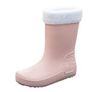 YKPAVV Women's Spring Summer Otoño e Invierno High Top Plus Velvet Cotton Removable and Washable Outdoor Fashion Work Fishing Car Wash Kitchen Non Warm Rain Zapatos de mujer Amarillo 43, Rosa., 39 EU