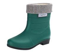 YKPAVV Women's Spring Summer Otoño e Invierno Short Tube Medium Tube Plus Velvet Cotton Removable and Washable Outdoor Fashion Work Fishing Car Wash Kitchen Non Warm Rain Green Shoes Talla 41, verde