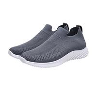 YKPAVV Zapatos de negocios Botines para hombre Zapatillas cómodas y transpirables para hombre con material exterior de malla para todos los días Zapatos Hombre sin cordones, gris, 42 EU