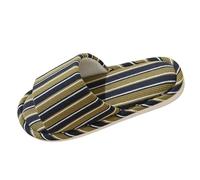 YKPAVV Zapatos Jack Mujer Sin Rayas Pantuflas Mujer Lino Algodón Cómodas Suave Cuatro Estaciones Casual Zapatillas de Una Palabra Acolchado Aire Zapatos Mujer, Negro Verde, 36 EU