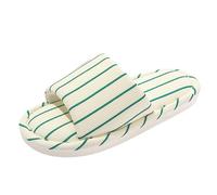 YKPAVV Zapatos Jack Mujer Sin Rayas Pantuflas Mujer Lino Algodón Cómodas Suave Cuatro Estaciones Casual Zapatillas de Una Palabra Acolchado Aire Zapatos Mujer, Verde claro., 36 EU