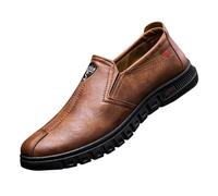 YKPAVV Zapatos Negro Hombres 40 Hombres Primavera e Casual Soft Sole Soft Lazy Hombres Zapatos de Trabajo Zapatos de Cuero Zapatillas de Hombre Zapatos, marrón, 42 EU