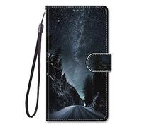 YKTO Billetera Funda para Honor Magic8 Lite Carcasa Cierre Magnético Concha Interna de TPU Soporte Antigolpes Cartera PU Cuero Pintada Case Carcasa Libro Flip para Honor Magic8 Lite,Estrellas Cielo