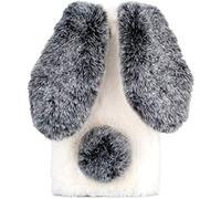 YKTO Felpa Bunny Phone Case para Redmi 12 Cover Soft Furry Pelota Pelo Peluche Felpa Funda Protectora Bumper Funda Teléfono Fuzzy Cute Warm Winter Cover para Redmi 12,Blanco y Negro