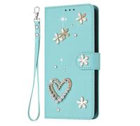 YKTO Funda Billetera para TCL NxtPaper 60 Ultra Funda Brillante con Purpurina Carcasa Cartera Flip Magnética de Cuero PU Antigolpes, con Tarjetero y Función de Soporte,Verde Menta