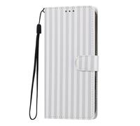 YKTO Funda Cuero para Motorola Moto G84 Carcasa Azul Rayas PU Tipo Cartera Soporte Tarjetas Case Soporte Plegable Tapa Libro Movil Flip Caso para Motorola Moto G84
