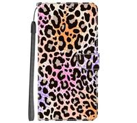 YKTO Funda de Cuero PU para OPPO A38 4G,Piel Protectora Tapa Flip Case Parachoques Leopardo Colorido Cartera Billetera Cuero para OPPO A38 4G