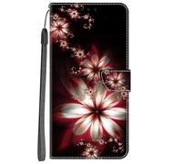 YKTO Funda de Cuero PU para Realme 9 Pro+,Piel Protectora Tapa Flip Case Parachoques Flores Brillantes Cartera Billetera Cuero para Realme 9 Pro+