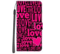 YKTO Funda para Moto G24 Power Protectora Piel Case Carcasa Patrón Pintado Caja del Teléfono Billetera Protector Ranuras de Tarjeta y Plegable,Letras Rosas Que Forman la Palabra Love