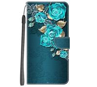 YKTO Funda para Moto G24 Power Protectora Piel Case Carcasa Patrón Pintado Caja del Teléfono Billetera Protector Ranuras de Tarjeta y Plegable para Moto G24 Power,Rosa Verde Menta