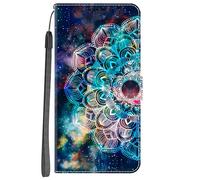 YKTO Funda para OPPO A16 Protectora Piel Case Carcasa Patrón Pintado Caja del Teléfono Billetera Protector Ranuras de Tarjeta y Plegable,Flor de Datura Brillante