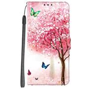 YKTO Premium PU Pintado Case para Realme 9 Pro+,Protectora Carcasa Libro con Tapa Flip Case Parachoques Cerezo en Flor Rosa Brillante Cartera Antigolpes Billetera Cuero