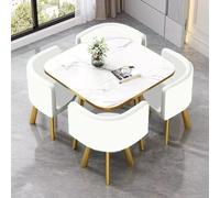 YKWLKJ 5 Piezas Juego de Mesa de Comedor con 4 Sillas, Cuadrado Mesa de Recepción Conferencias para Cocina, 80 * 80cm(DG5)