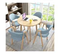 YKWLKJ Juego De Comedor De 5 Piezas De Imitación De Mármol, Juego De Mesa De Comedor De Cocina Redonda for 4 Sillas De Cocina Modernas for Comedor, Rincón De Desayuno(Yellow,Blue 1)
