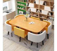 YKWLKJ Juego de Mesa de Recepción Comedor Rectangular para 6 Personas, Mesa de Conferencias con Tablero MDF Resistente a arañazos de 2,5 cm(Yellow Horse)