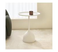 YKWLKJ Mesa Auxiliar Redonda, Mesa De Centro Mesa De Bebidas Multifunción Mesa De Café, Mesa De Aperitivos, Mesita De Noche for Espacios Pequeños(Bianco,40 * 60)
