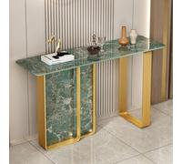YKWLKJ Mesa Consola Pasillo de Mármol, Mesas de Entrada Auxiliar Rectangular para Pasillo, Salón(White 4,120cm)