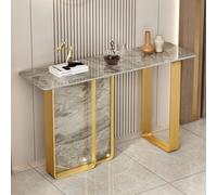 YKWLKJ Mesa Consola Pasillo de Mármol, Mesas de Entrada Auxiliar Rectangular para Pasillo, Salón(White 3,120cm)