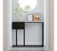 YKWLKJ Mesa Consola Pasillo Mesas de Entrada Mesa de Sofá Auxiliar para Salón, Sala de Estar(Negro,80cm)